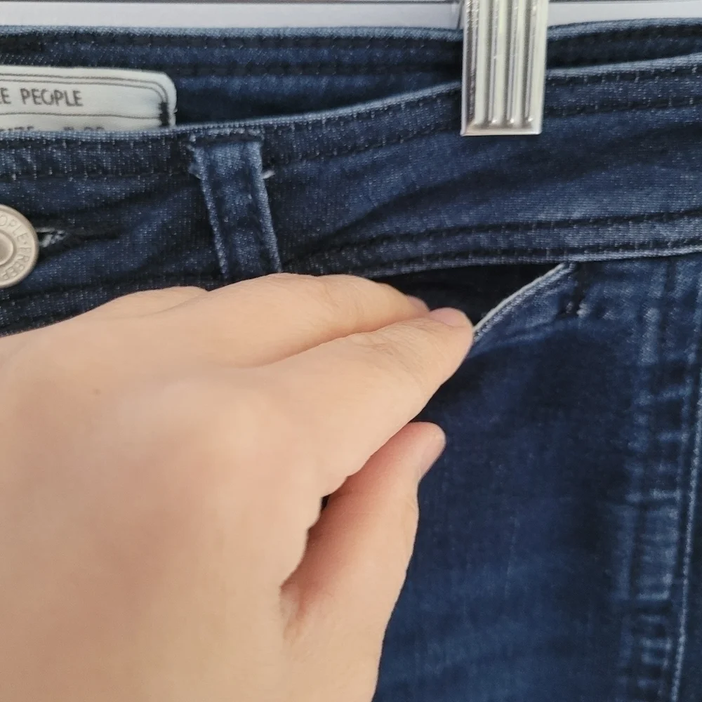 FREE PEOPLE Dark-washed Skinny Jeans